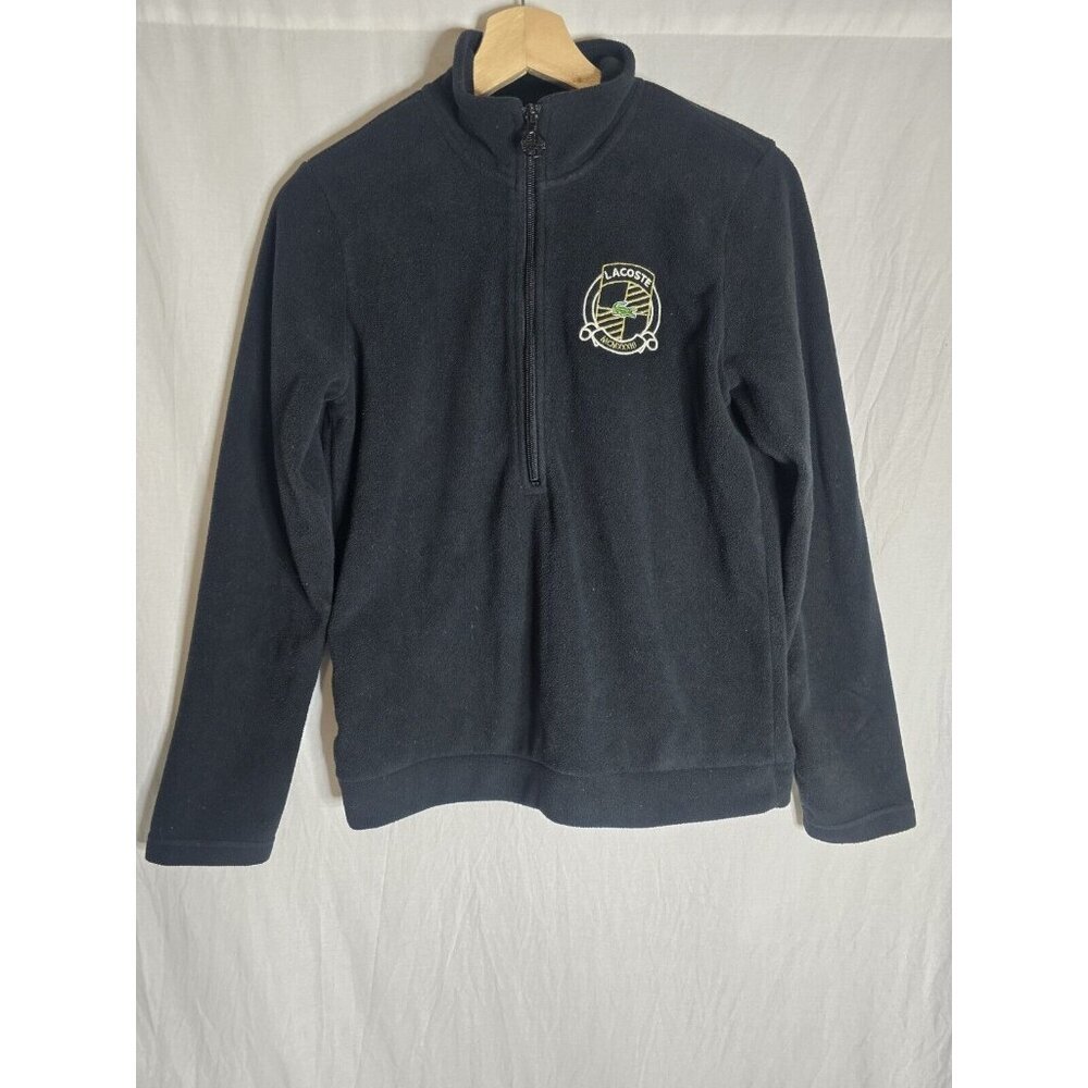 Womens Lacoste Black Quarter Zip Fleece Size 36/Small